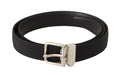 Black Canvas Silver Tone Metal Buckle Men Belt - 95-cm-38-inches