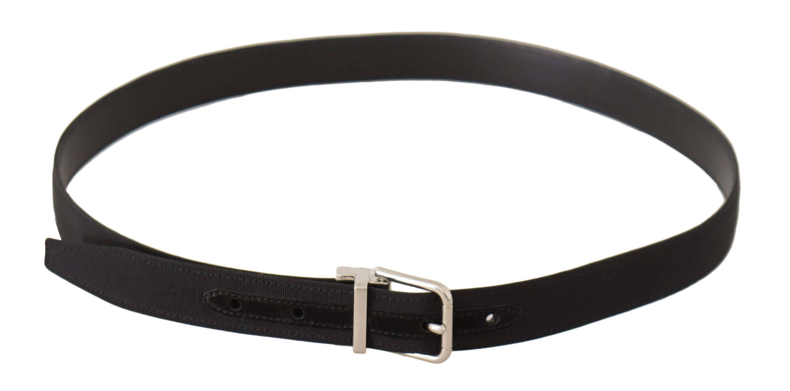 Black Canvas Silver Tone Metal Buckle Men Belt - 95-cm-38-inches