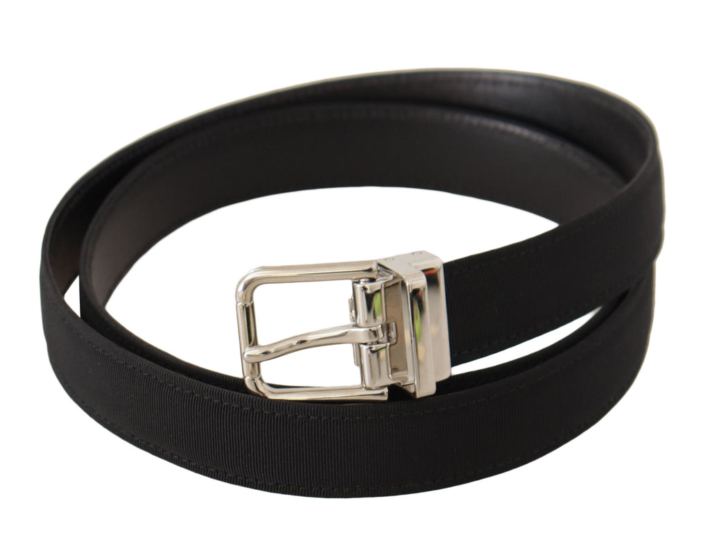 Black Canvas Silver Tone Metal Buckle Men Belt - 95-cm-38-inches