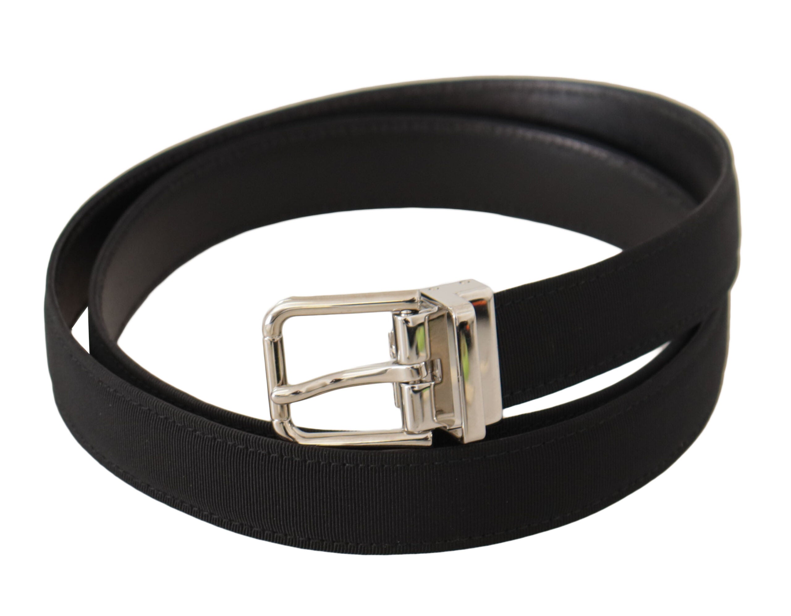 Black Canvas Silver Tone Metal Buckle Men Belt - 95-cm-38-inches
