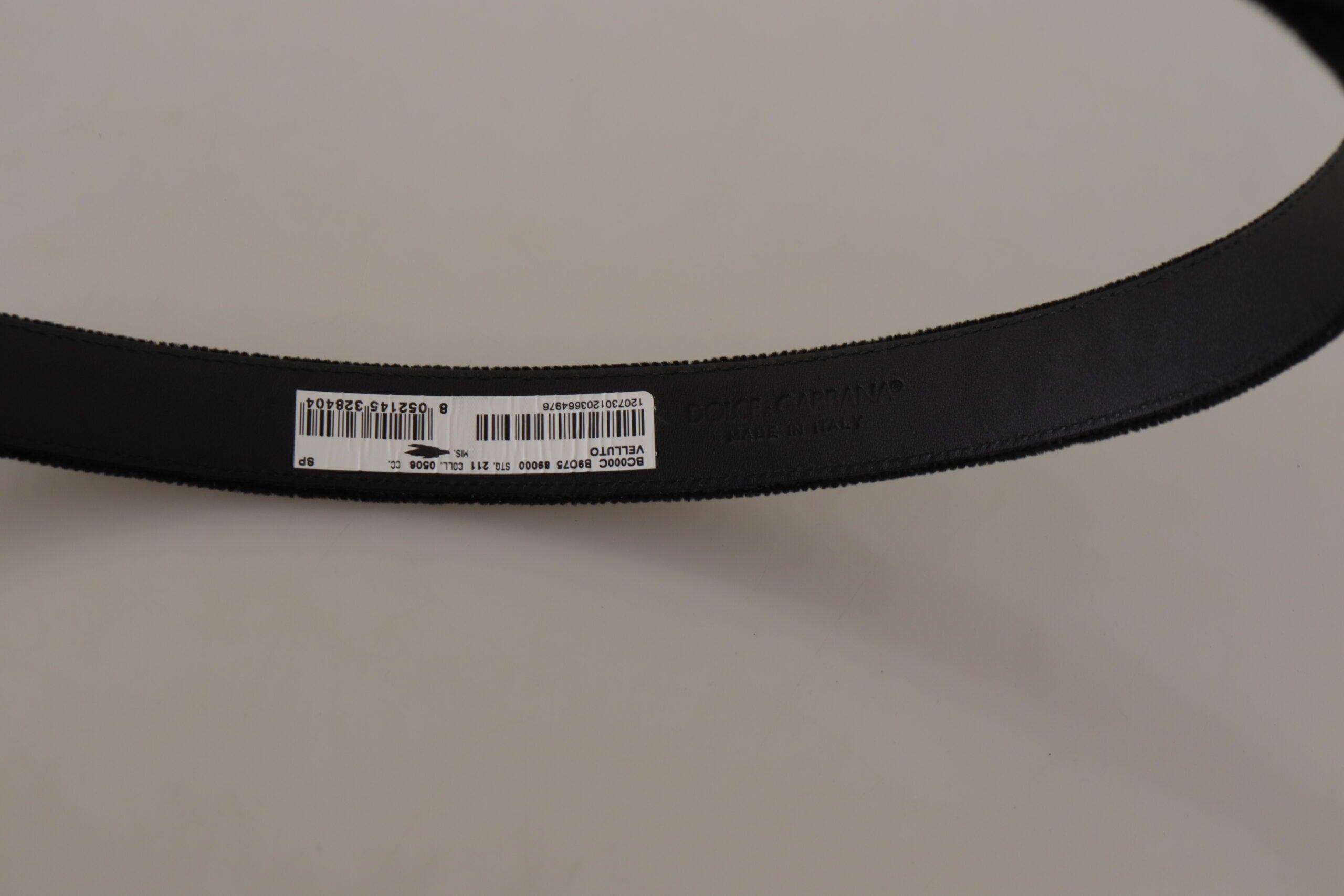Black Velvet Leather Gold Tone Metal Buckle Belt - 90-cm-36-inches
