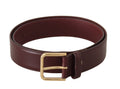 Brown Calf Leather Gold Tone Metal Buckle Belt - 90-cm-36-inches