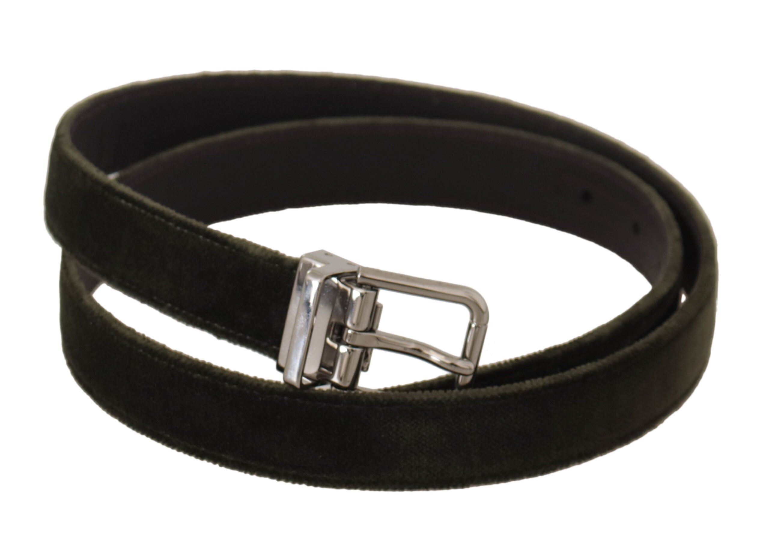 Green Velvet Silver Tone Metal Buckle Belt - 95-cm-38-inches