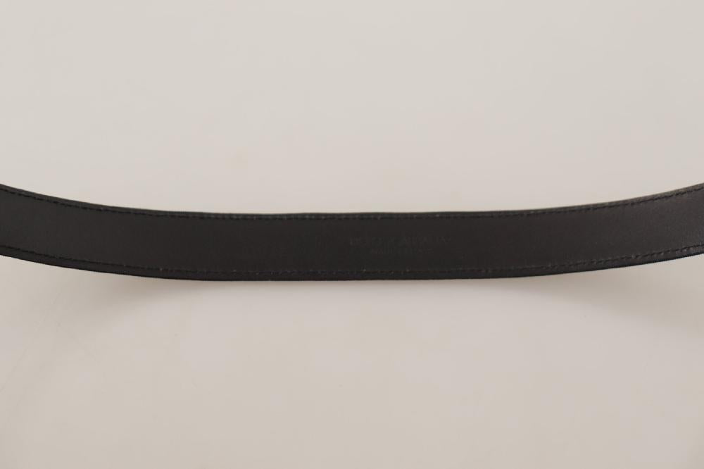 Black Suede Leather Silver Metal Buckle Belt - 95-cm-38-inches