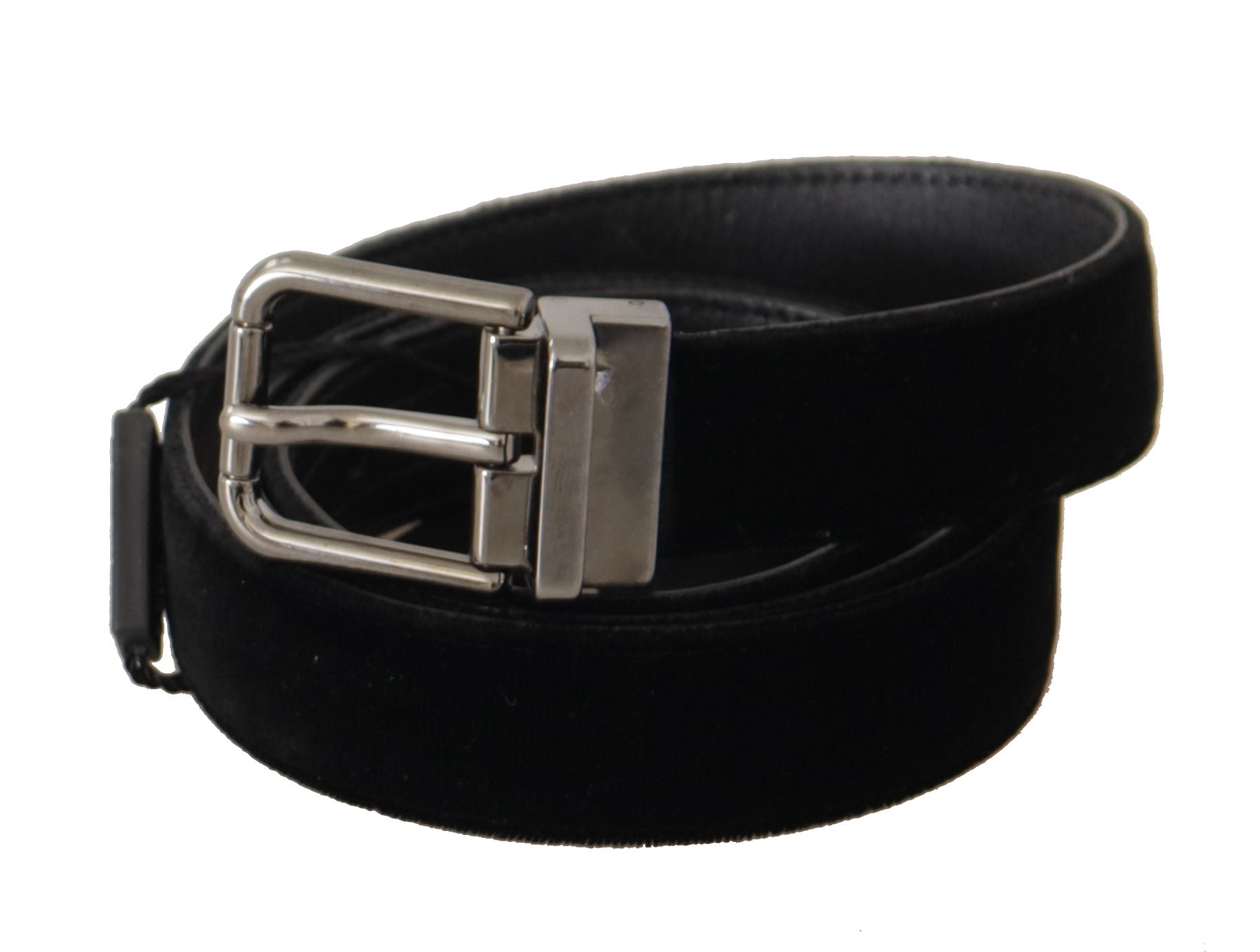 Black Cotton Silver Tone Metal Buckle Belt - 85-cm-34-inches