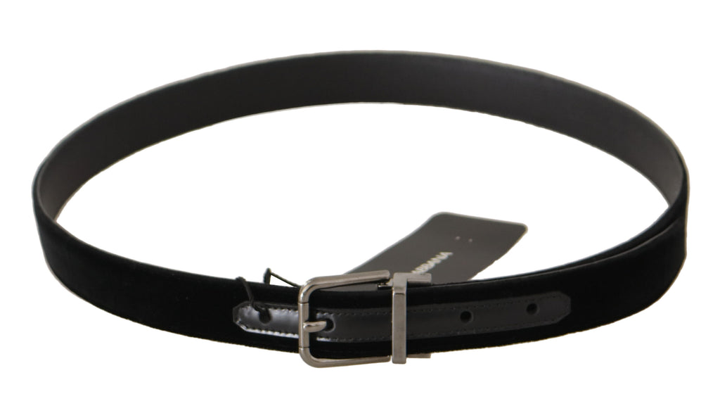 Black Cotton Silver Tone Metal Buckle Belt - 85-cm-34-inches