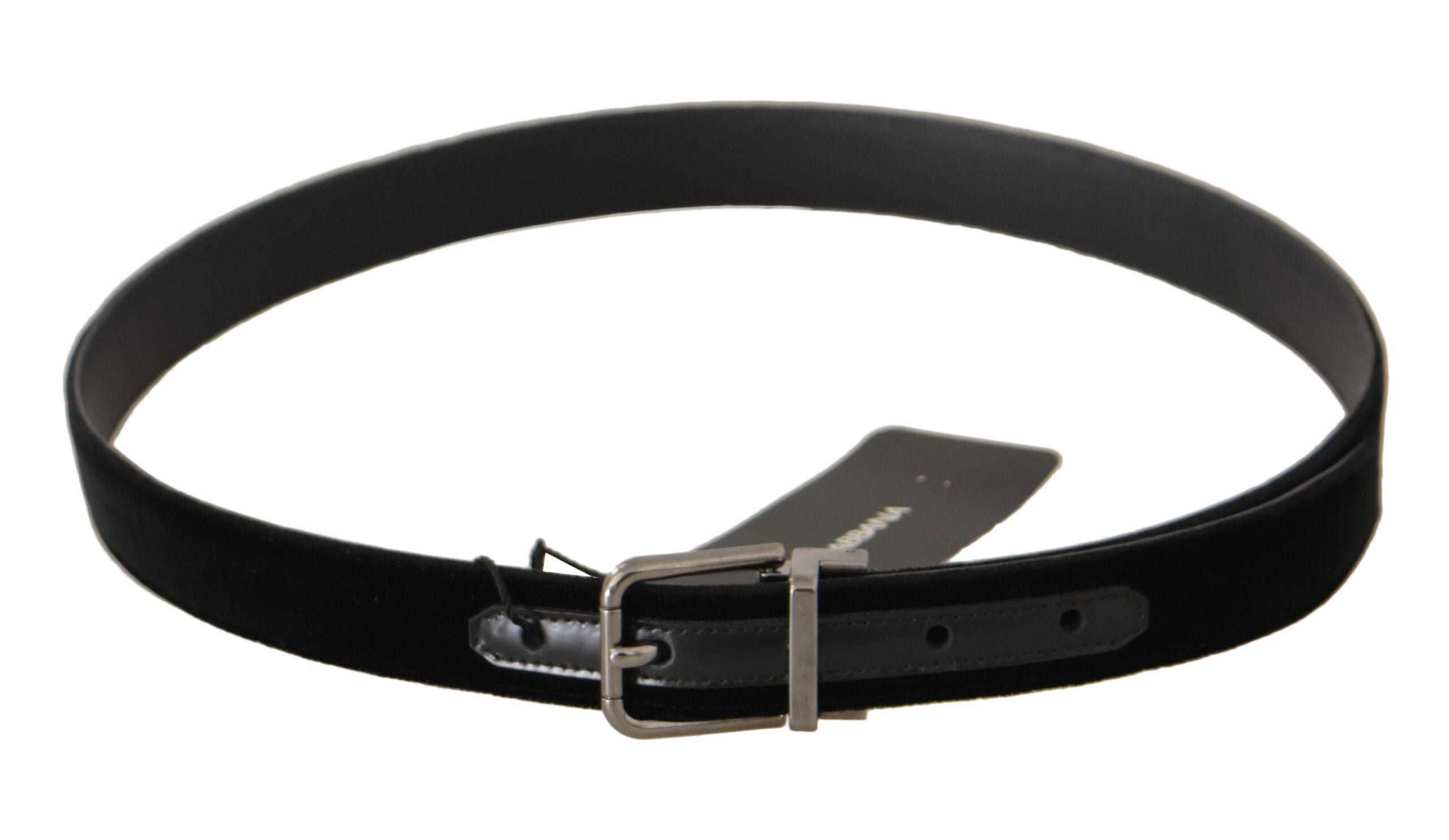 Black Cotton Silver Tone Metal Buckle Belt - 85-cm-34-inches