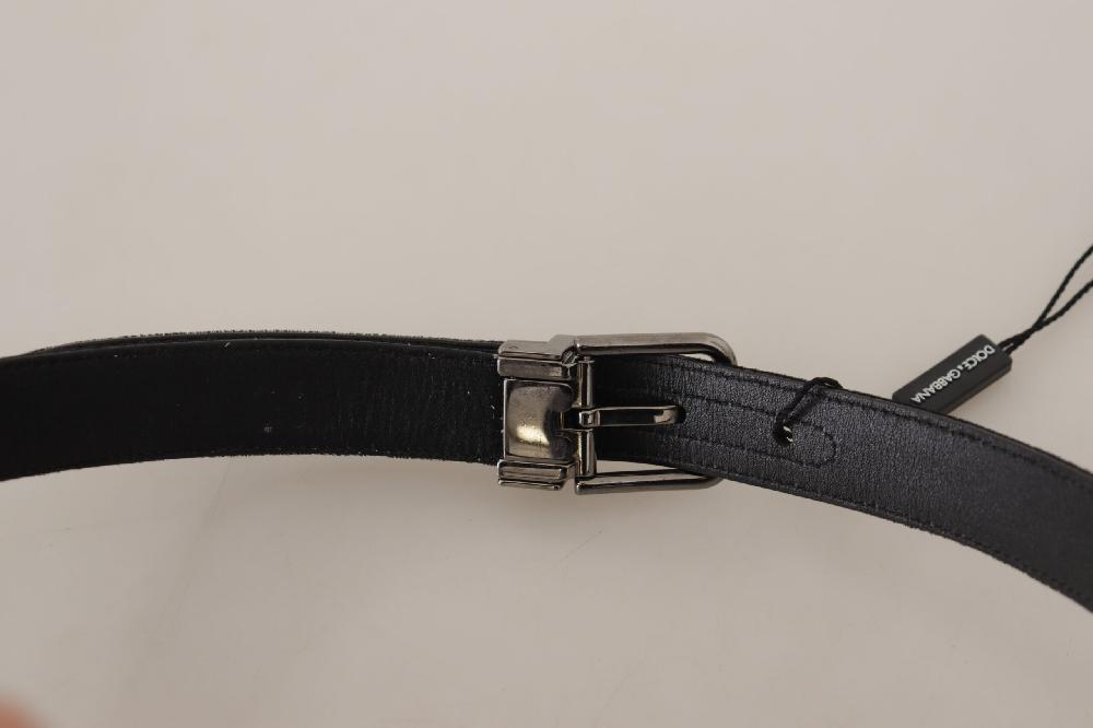Black Cotton Silver Tone Metal Buckle Belt - 85-cm-34-inches