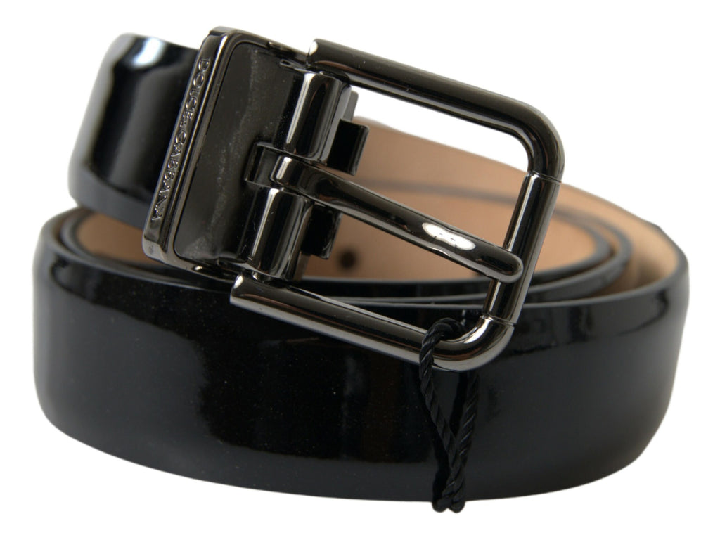 Black Calf Leather Metal Buckle Men Belt - 75-cm-30-inches