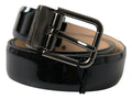 Black Calf Leather Metal Buckle Men Belt - 75-cm-30-inches