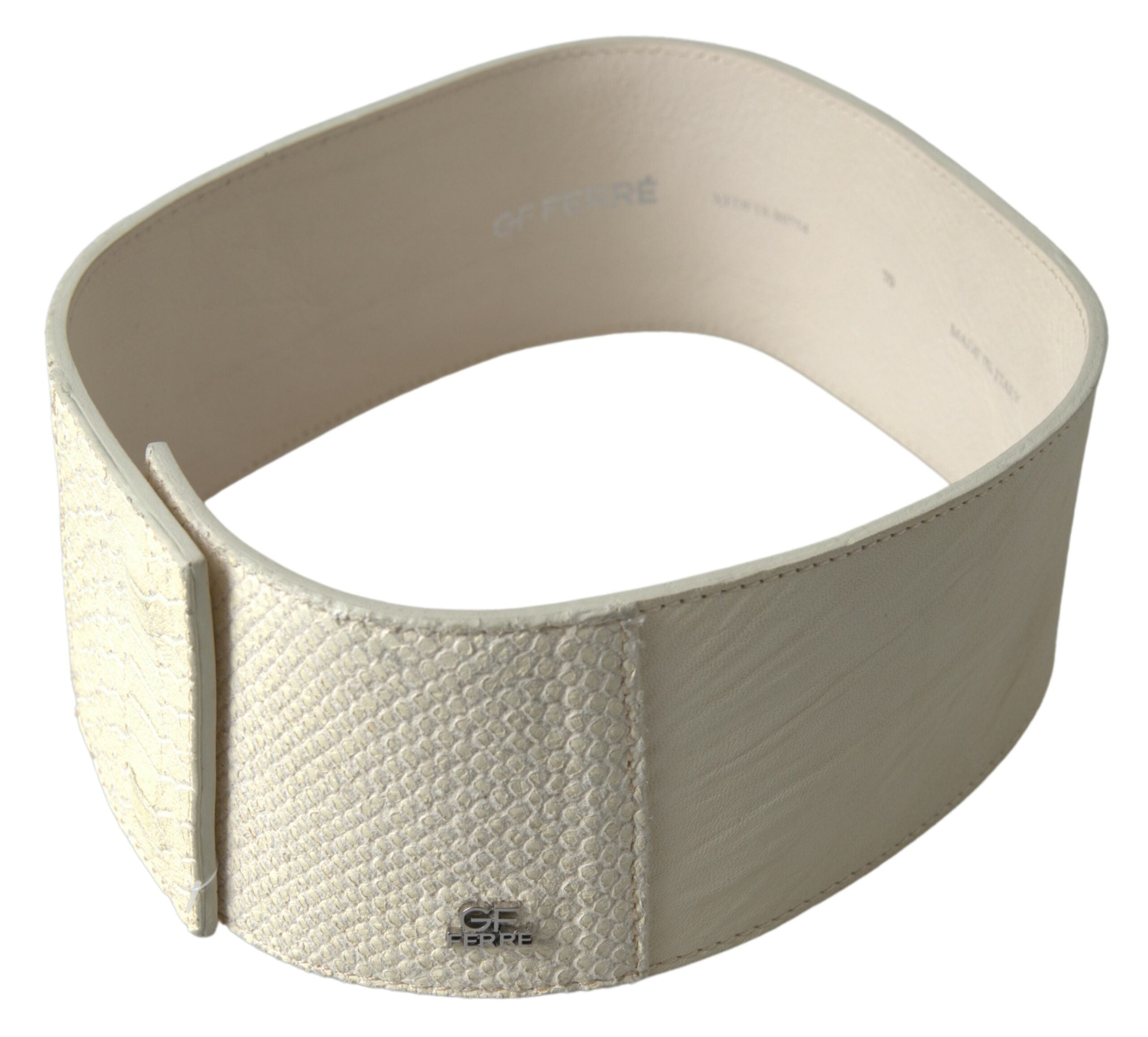 Off White Waxed Cotton Wide Fashion Waistband Belt - 70-cm-28-inches