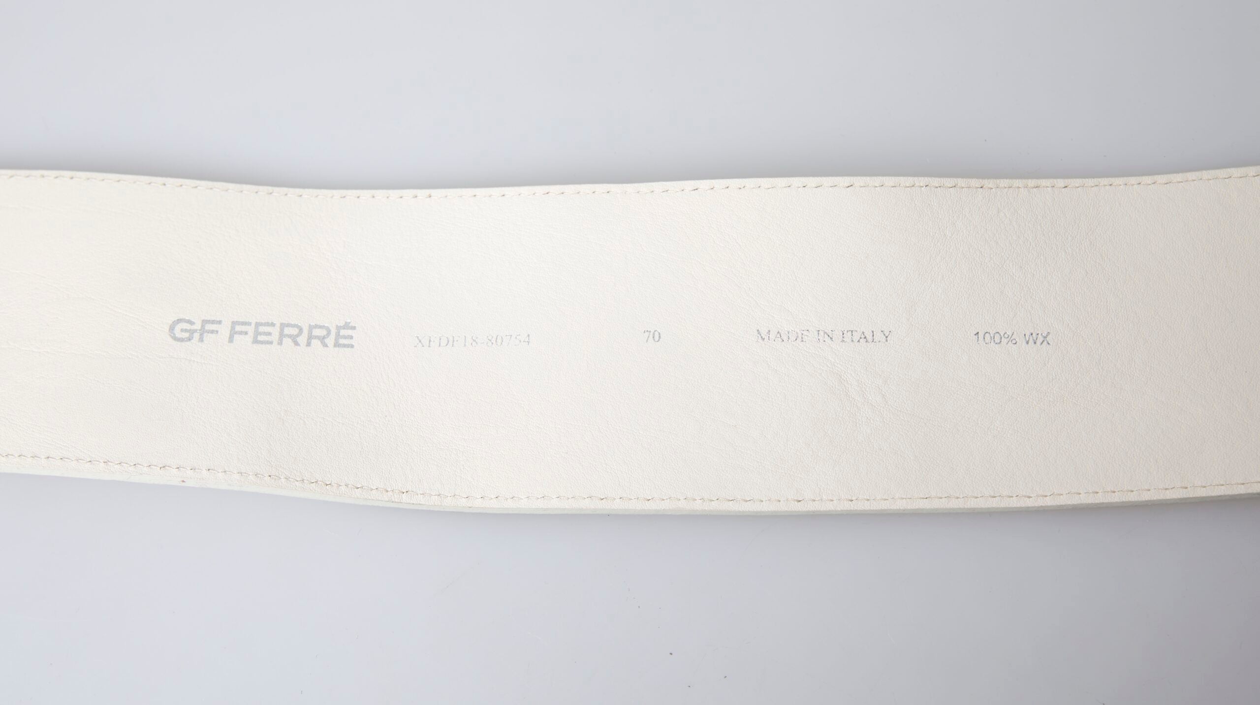 Off White Waxed Cotton Wide Fashion Waistband Belt - 70-cm-28-inches