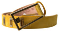 Yellow Suede Leather Silver Metal Buckle Belt - 80-cm-32-inches