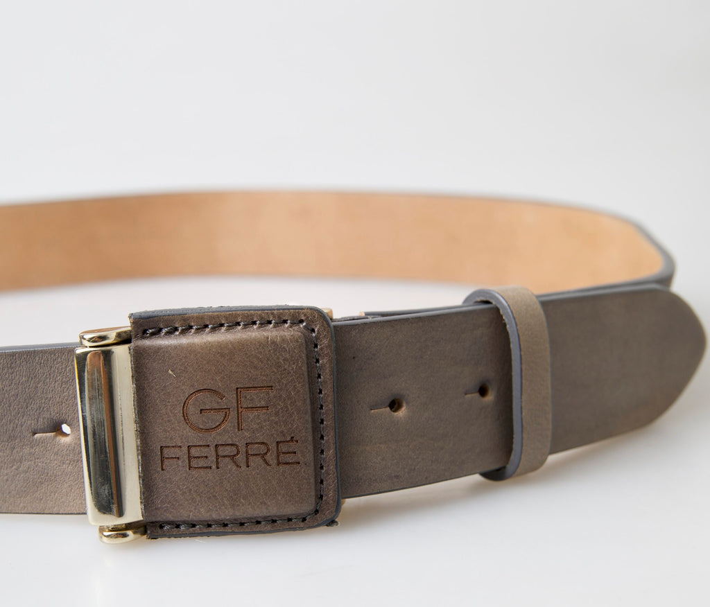 Brown Leather Fashion Logo Buckle Waist Belt - 100-cm-40-inches