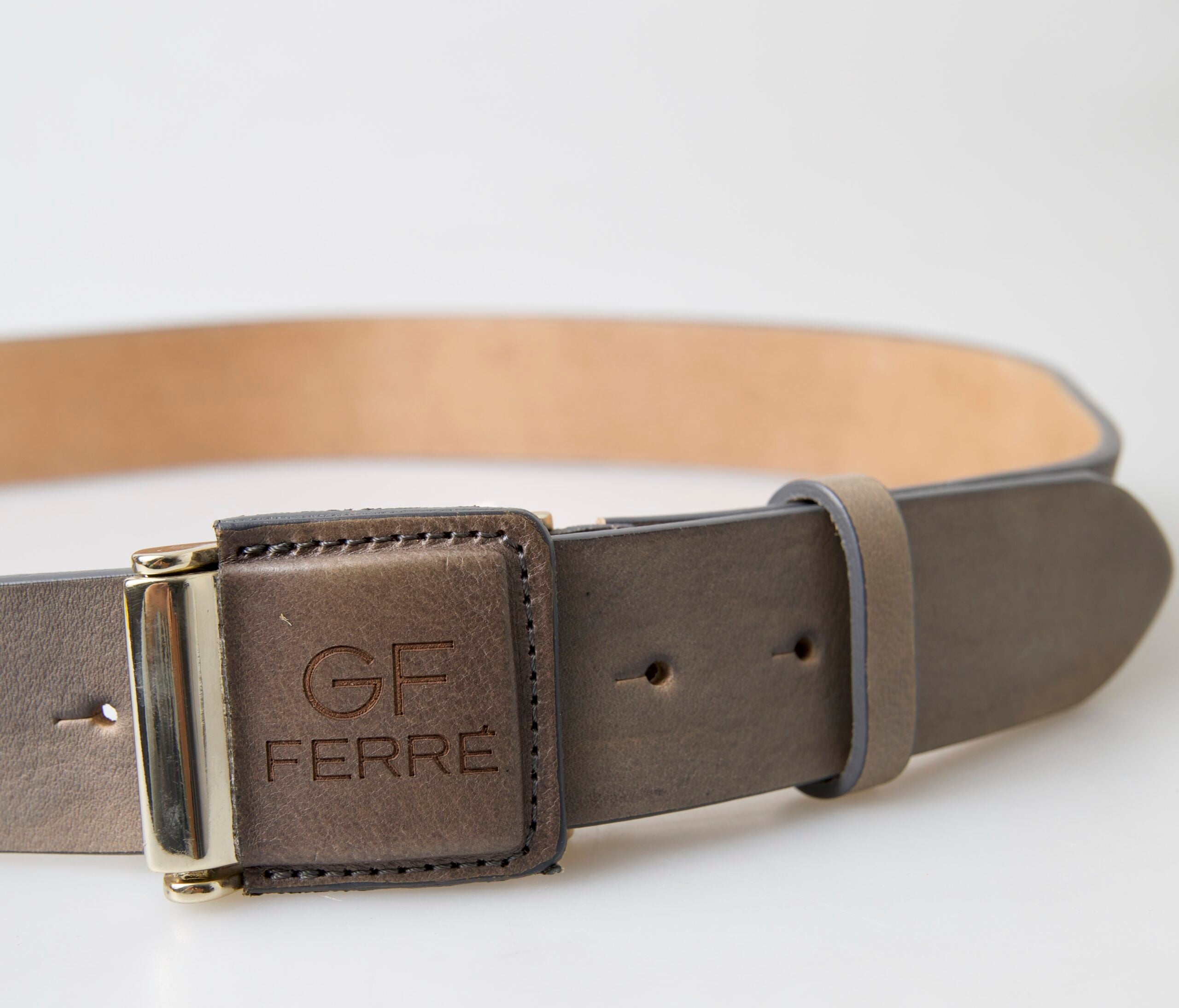 Brown Leather Fashion Logo Buckle Waist Belt - 100-cm-40-inches