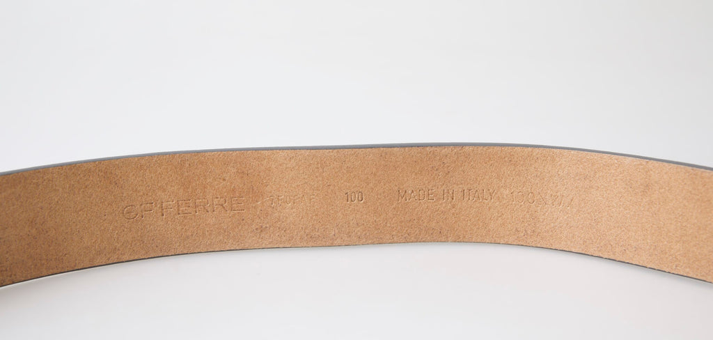 Brown Leather Fashion Logo Buckle Waist Belt - 100-cm-40-inches