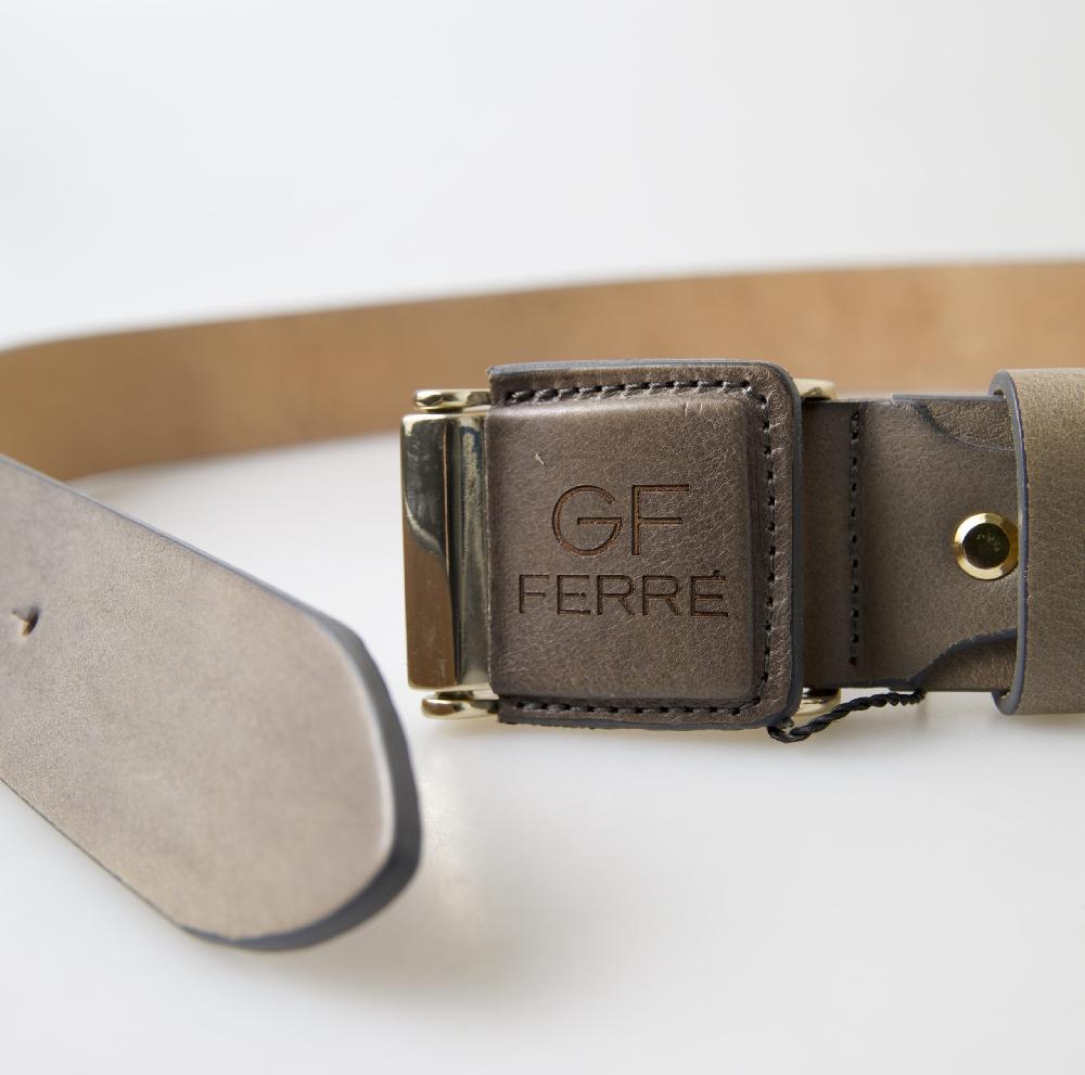 Brown Leather Fashion Logo Buckle Waist Belt - 100-cm-40-inches