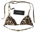 Brown Leopard DG Metal Strap Beachwear Bikini Tops - it2-s