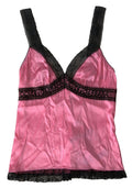 Pink Lace Silk Sleepwear Camisole Top Underwear - it2-s