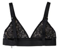 Black Floral Lace Nylon Stretch Bra Underwear - it40-s