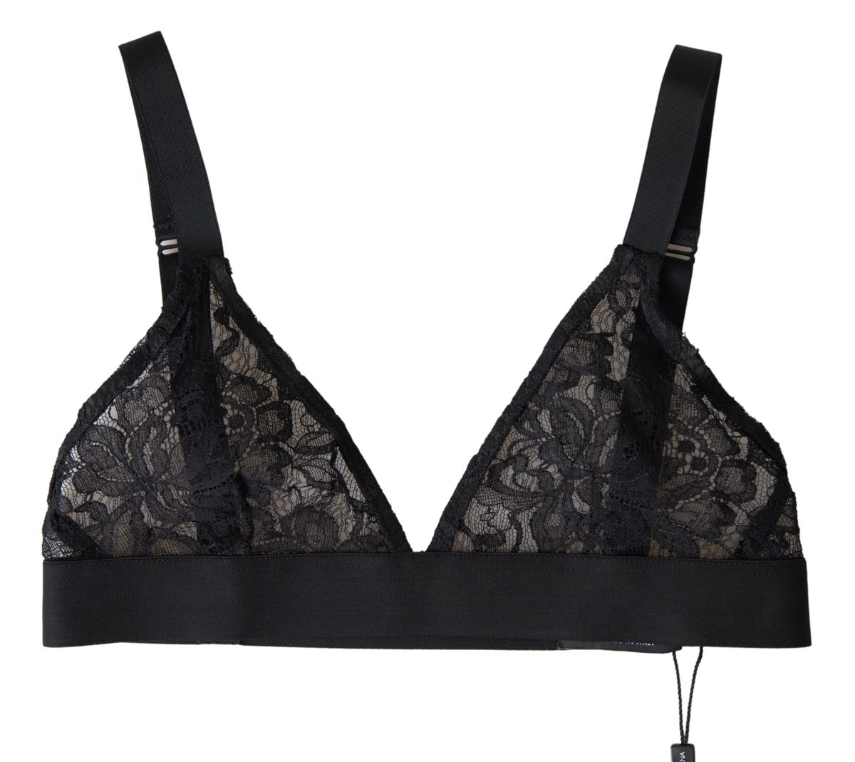 Black Floral Lace Nylon Stretch Bra Underwear - it40-s