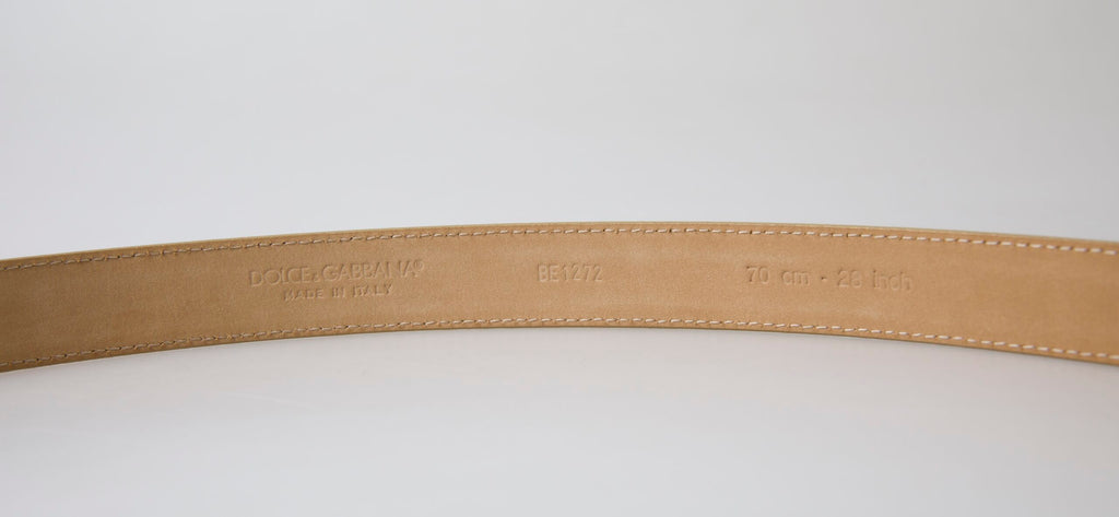 Gold Leather DG Crystal Buckle Cintura Belt - 70-cm-28-inches