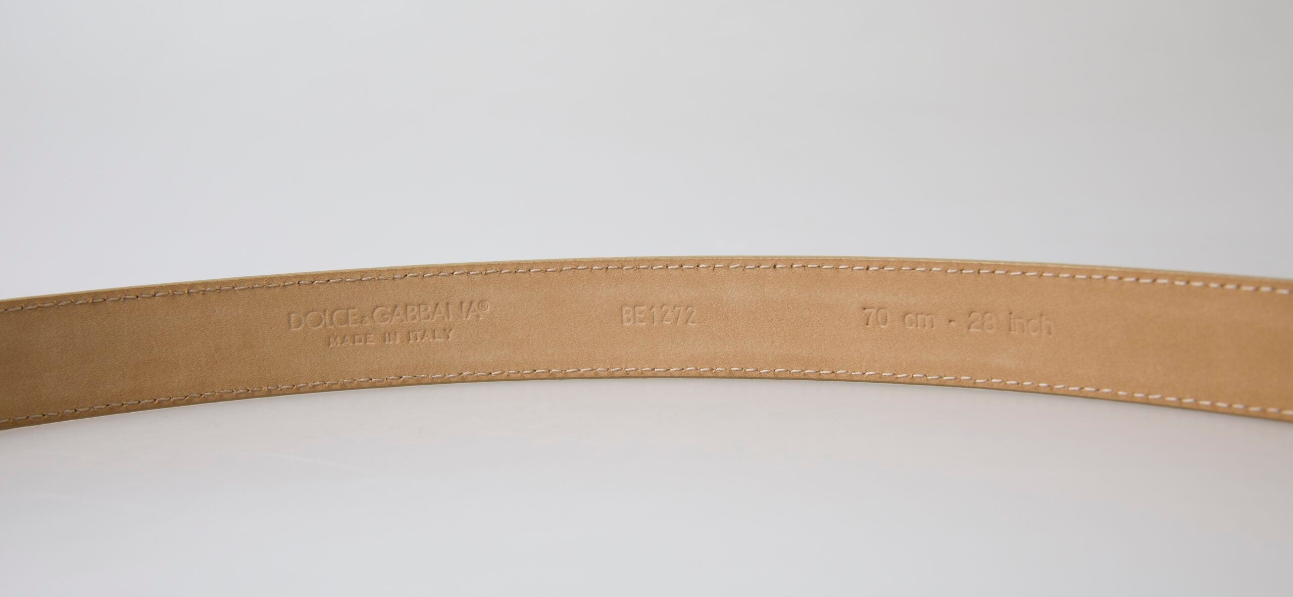 Gold Leather DG Crystal Buckle Cintura Belt - 70-cm-28-inches