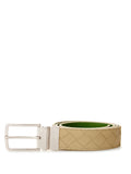 Dove Grey Leather Intreccio Belt - 90-cm-36-inches