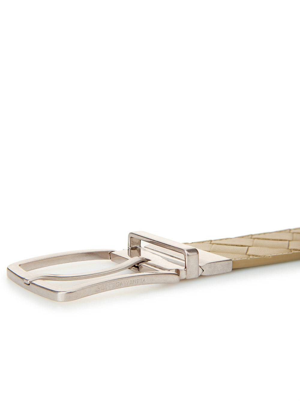 Dove Grey Leather Intreccio Belt - 90-cm-36-inches