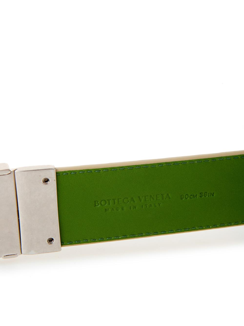 Dove Grey Leather Intreccio Belt - 90-cm-36-inches