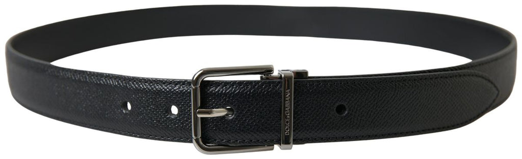 Black Leather Silver Metal Buckle Women Belt - 90-cm-36-inches