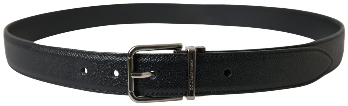 Black Leather Silver Metal Buckle Women Belt - 90-cm-36-inches