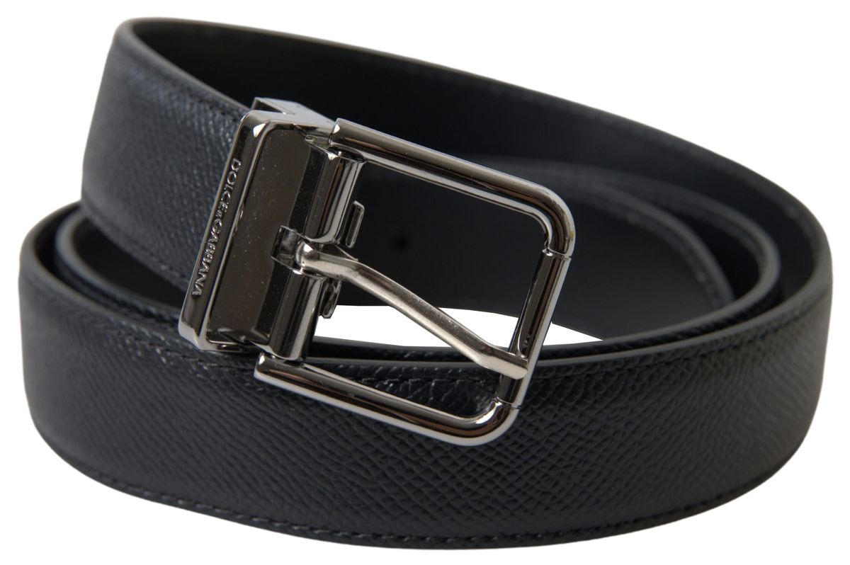 Black Leather Silver Metal Buckle Women Belt - 90-cm-36-inches