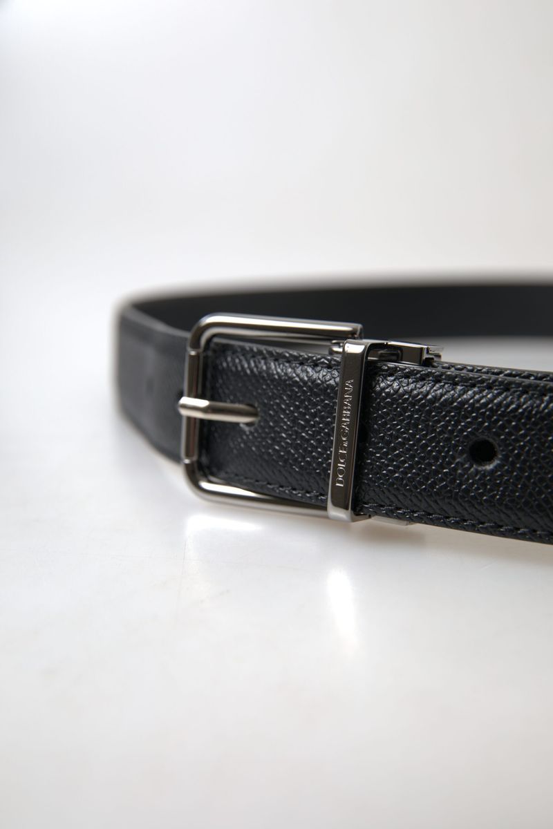 Black Leather Silver Metal Buckle Women Belt - 90-cm-36-inches