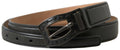 Black Leather Metal Buckle Cintura Belt - 90-cm-36-inches