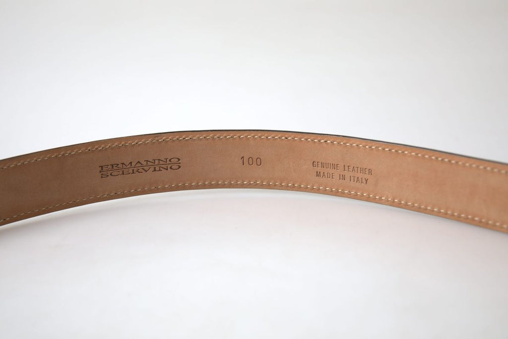 Black Leather Metal Buckle Cintura Belt - 90-cm-36-inches