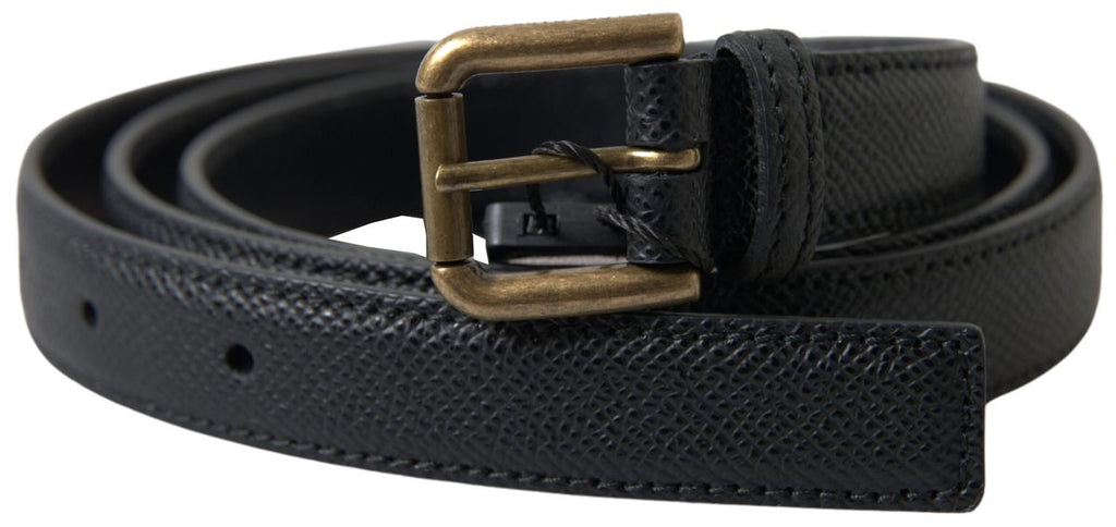 Black Leather Gold Metal Buckle Men Belt - 100-cm-40-inches