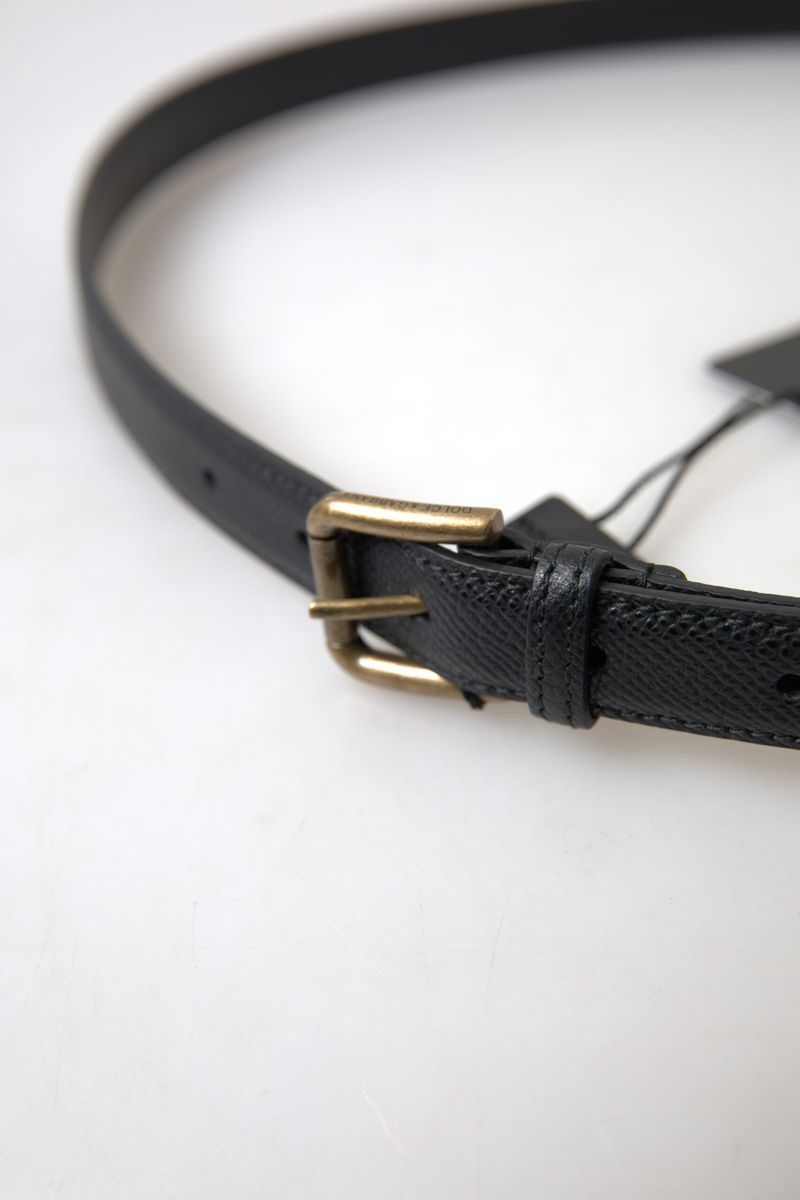 Black Leather Gold Metal Buckle Men Belt - 100-cm-40-inches