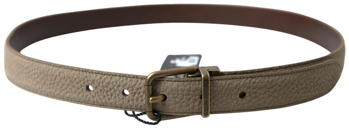 Beige Leather Gold Metal Buckle Men Belt - 95-cm-38-inches