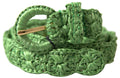 Green Viscose Weaved Skinny Waist Belt - 70-cm-28-inches