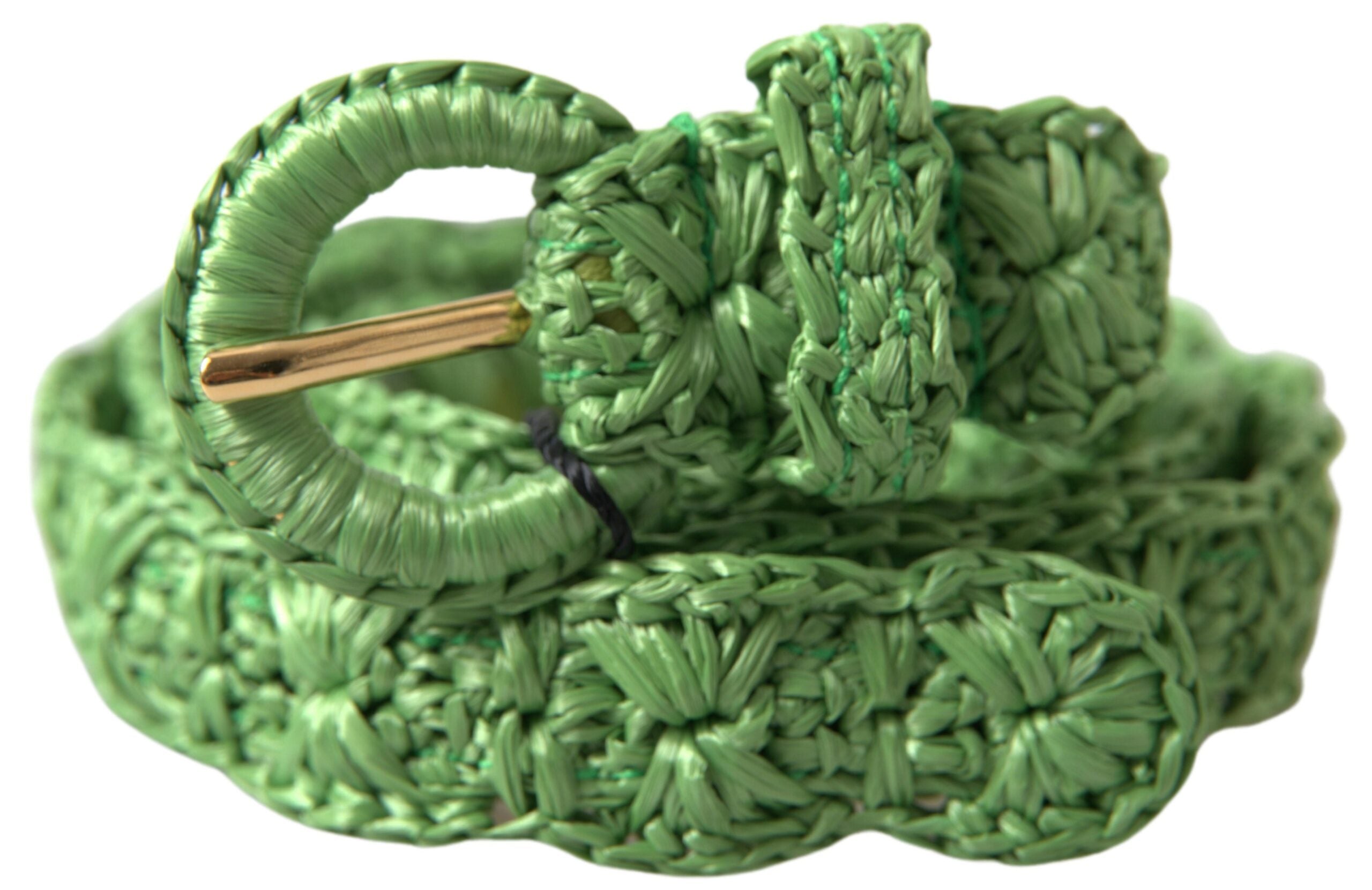 Green Viscose Weaved Skinny Waist Belt - 70-cm-28-inches