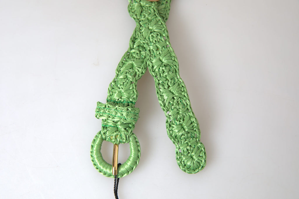 Green Viscose Weaved Skinny Waist Belt - 70-cm-28-inches
