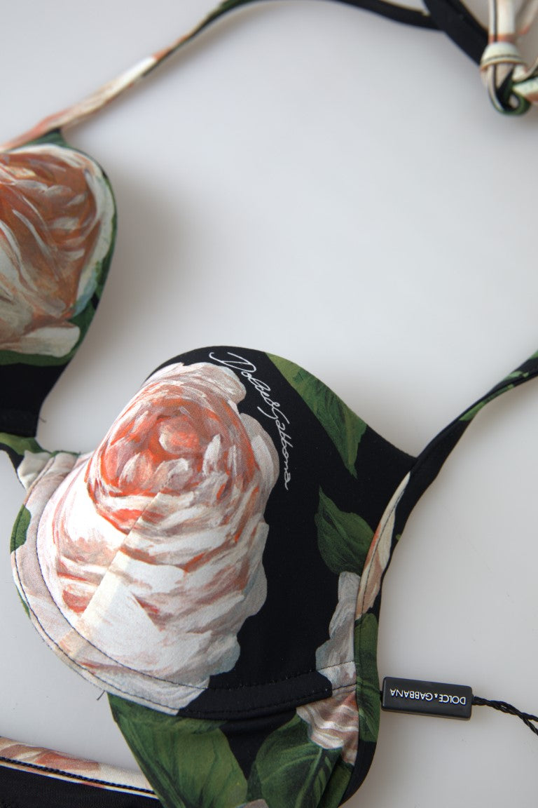 Multicolor Floral Beachwear Swimwear Bikini Top - it1-xs