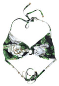 Black Floral Two Piece Beachwear Swimwear Bikini - it2-s