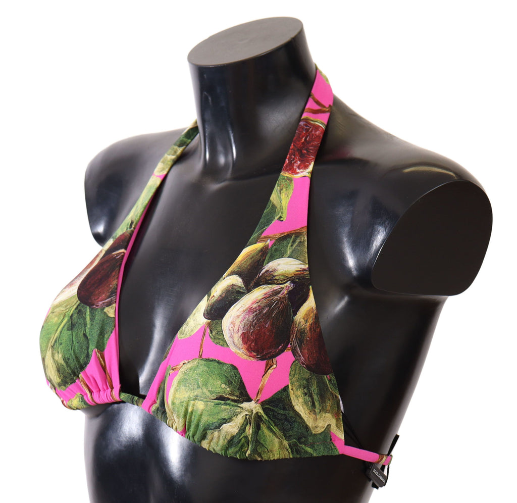 Pink Printed Nylon Swimsuit Bikini Top Swimwear - it2-s