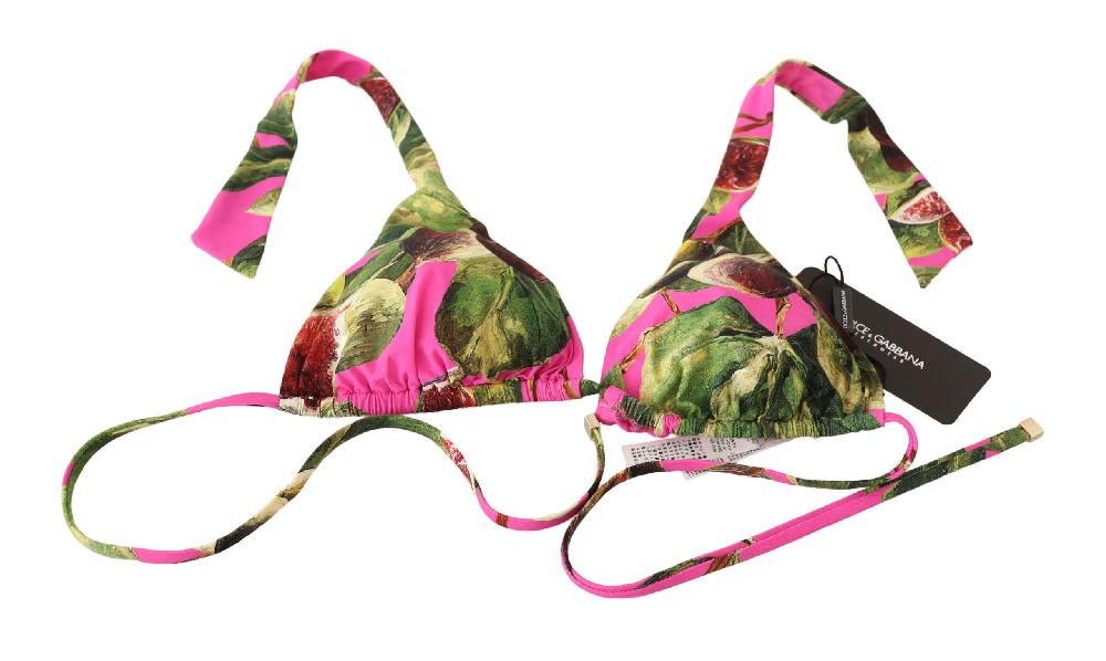 Pink Printed Nylon Swimsuit Bikini Top Swimwear - it2-s