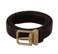 Brown Leather Gold Metal Buckle Belt - 95-cm-38-inches