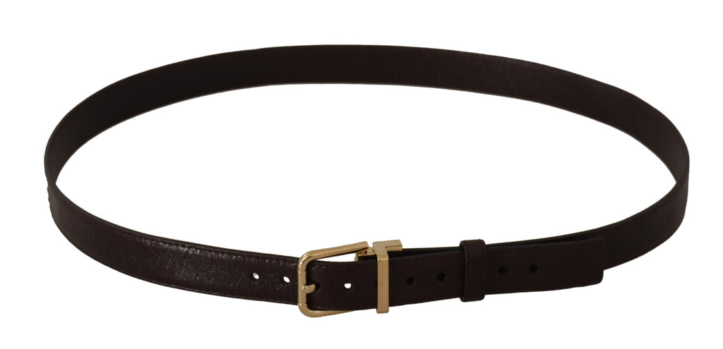 Brown Leather Gold Metal Buckle Belt - 95-cm-38-inches
