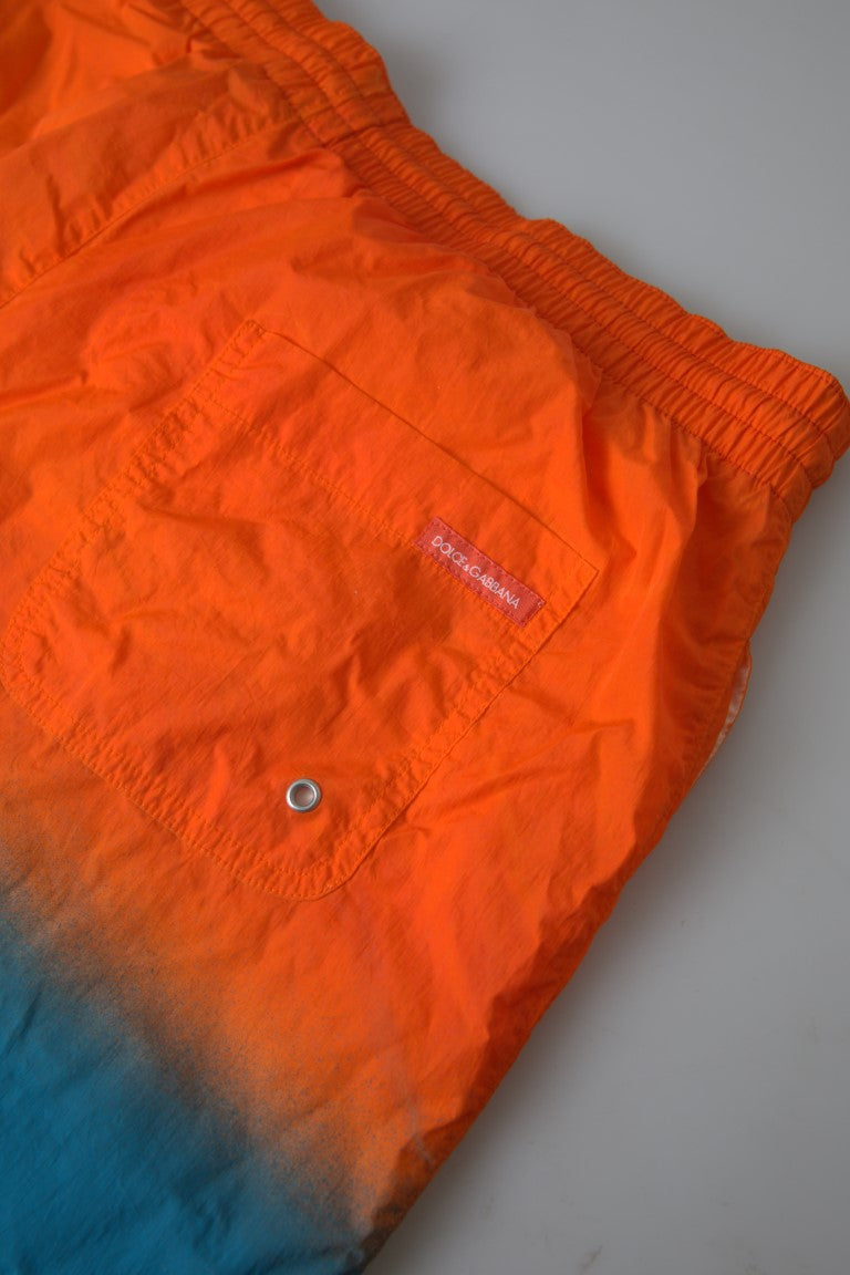 Orange Blue Gradient Beachwear Swimwear Shorts - it6-l