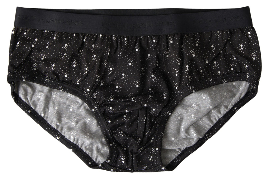 Black Dotted Cotton Brandon Briefs Underwear - it3-xs